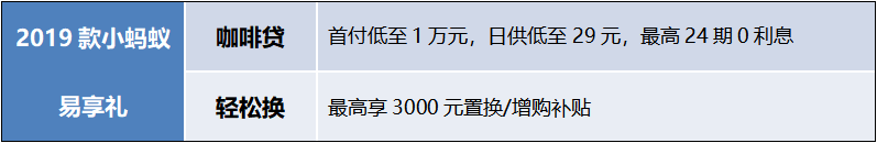 2019款小蚂蚁升级上市 优惠购车政策再添惊喜