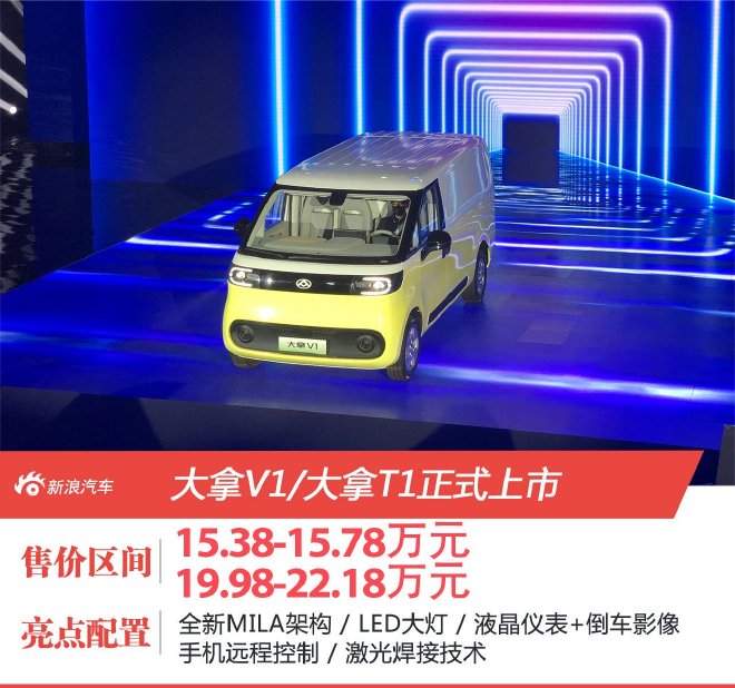 上汽大通大拿V1/T1售15.38万起上市